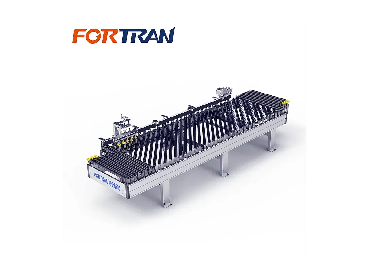 Single-Row Inclined Roller Conveyor for Edge-Banding Lines